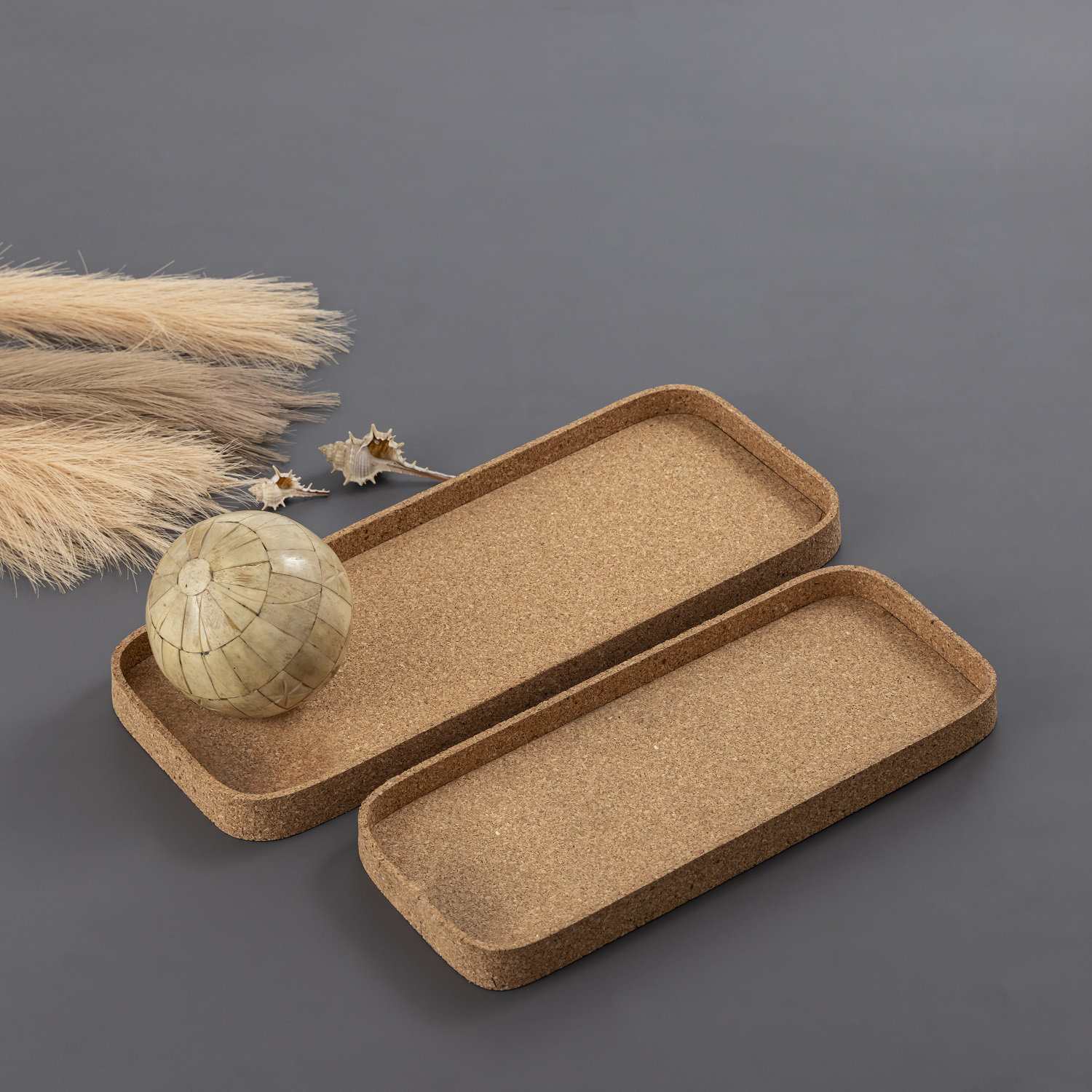 Cork Decorative Tray, 7.5"Wx18.5"Dx1.25"H