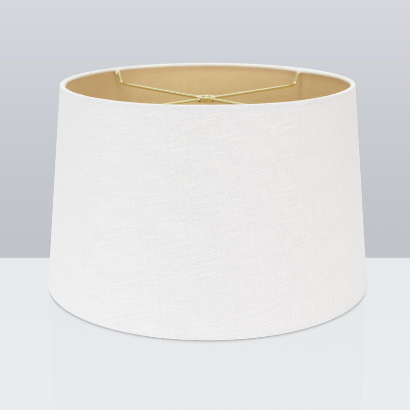 Drum Lamp Shade, White/Gold