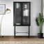 Armoire de salle à manger en acier Callium de 27,6 po de largeur, crédence de rangement, buffets et tablettes réglables-147444465