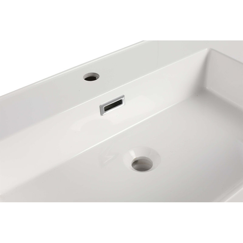 Lavabo en résine pour meuble-lavabo, comptoir de meuble-lavabo seulement