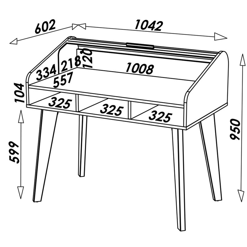 Caruso Solid Wood Base Writing Desk, White