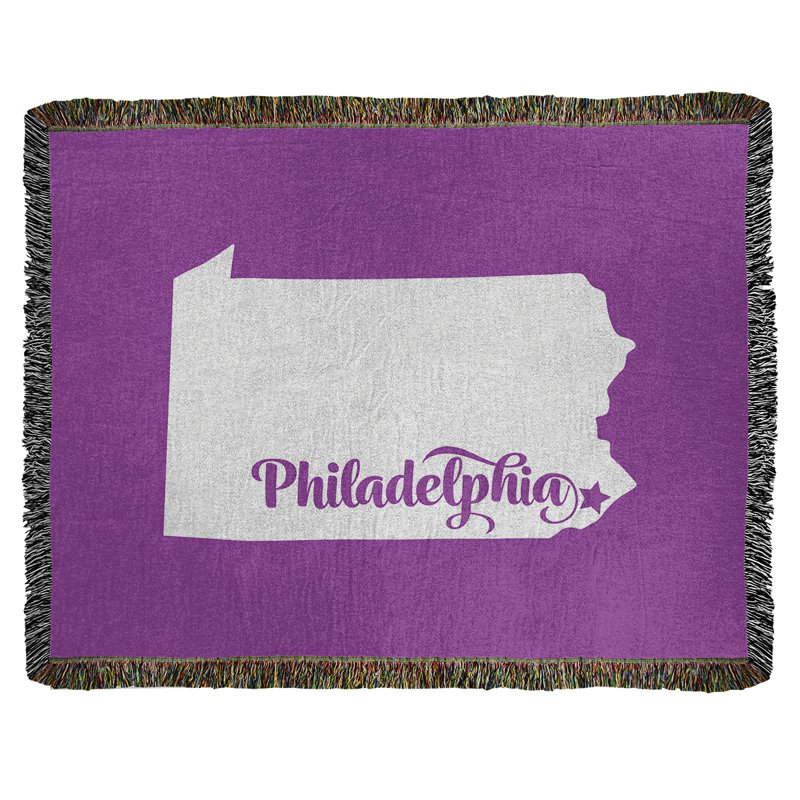 Jeté en coton tissé philadelphia pennsylvanie, l 37 po x L 52 po, Violet