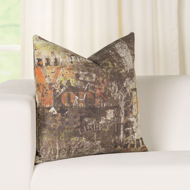 Abstract Cotton Blend Throw Pillow, 26" x 26"