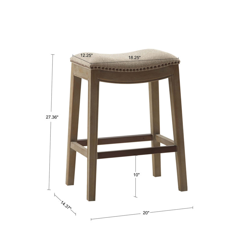 Saddle Counter Stool, Brown, Beige