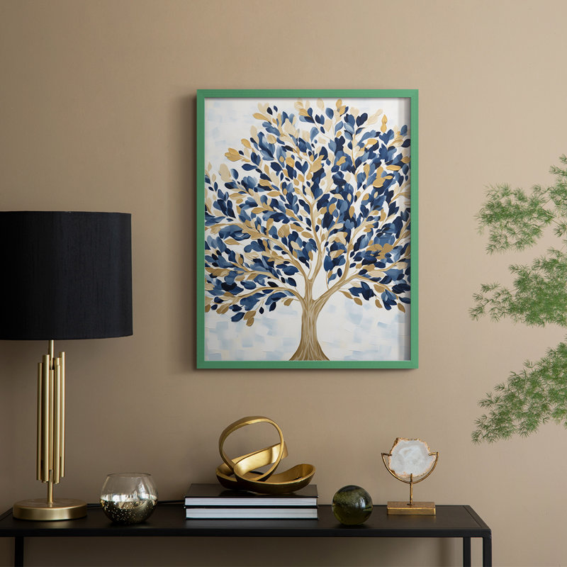 Paysages série CLV - reproduction encadrée de qualité supérieure - prête à être accrochée - aucun clou requis, Vert