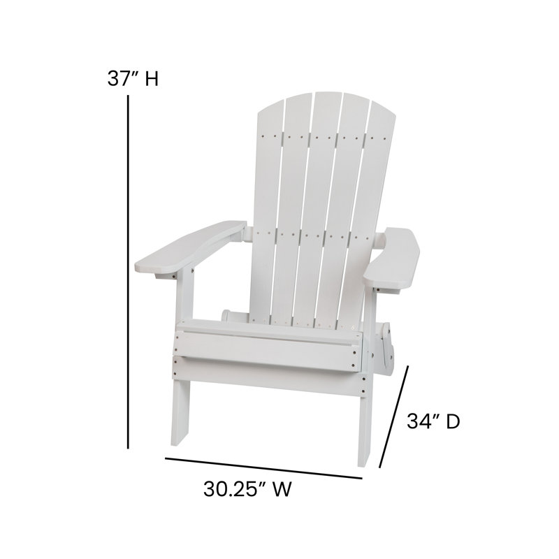 Chaise Adirondack pliante en résine Balasi, Blanc