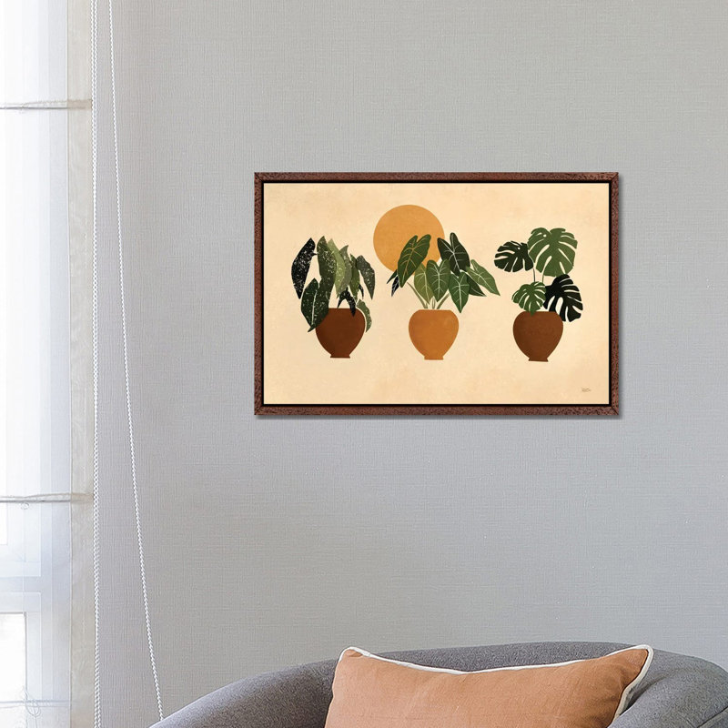 Houseplants II by Bria Nicole - Print on Canvas, Classic Brown Wood Framed Canvas, 66.04 cm H x 45.72 cm W
