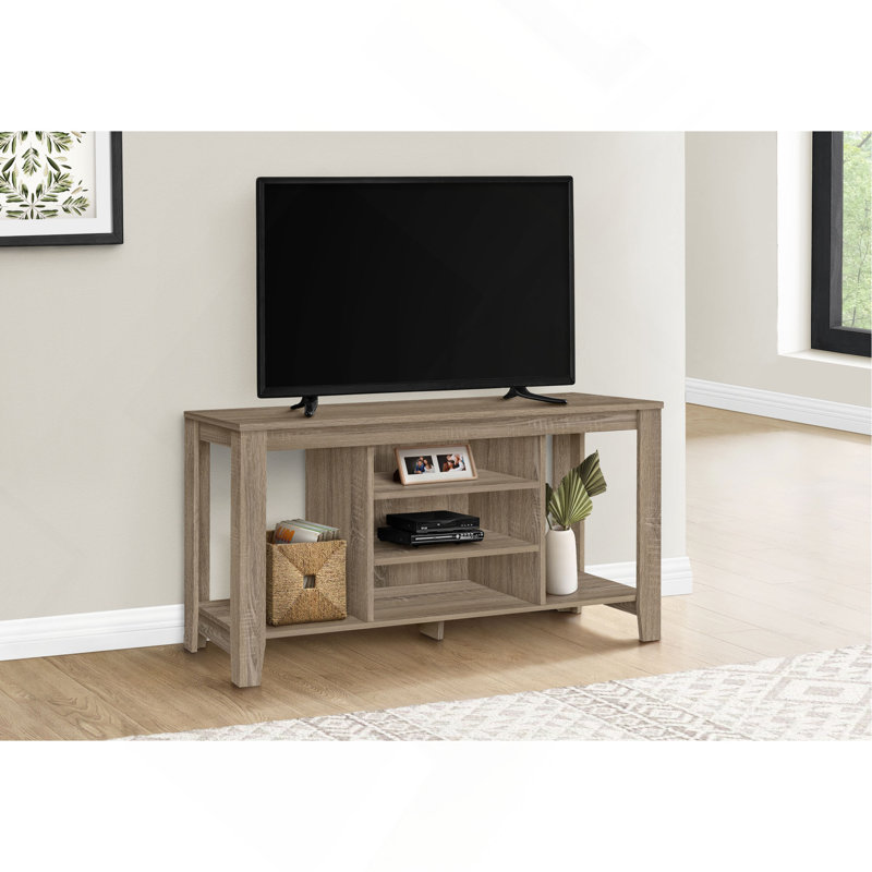 Meuble télé, console de 48 po, meuble multimédia, tiroirs de rangement, salon, chambre à coucher, Taupe