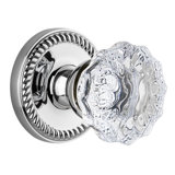 Grandeur Newport Rosette Passage with Fontainebleau Crystal Door Knob