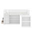 Lit mezzanine simple avec étagère à tiroirs et bureau coulissant-1148410329