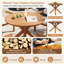 Table de salle à manger 44,5 "ronde en bois d'acacia avec base en X, finition naturelle