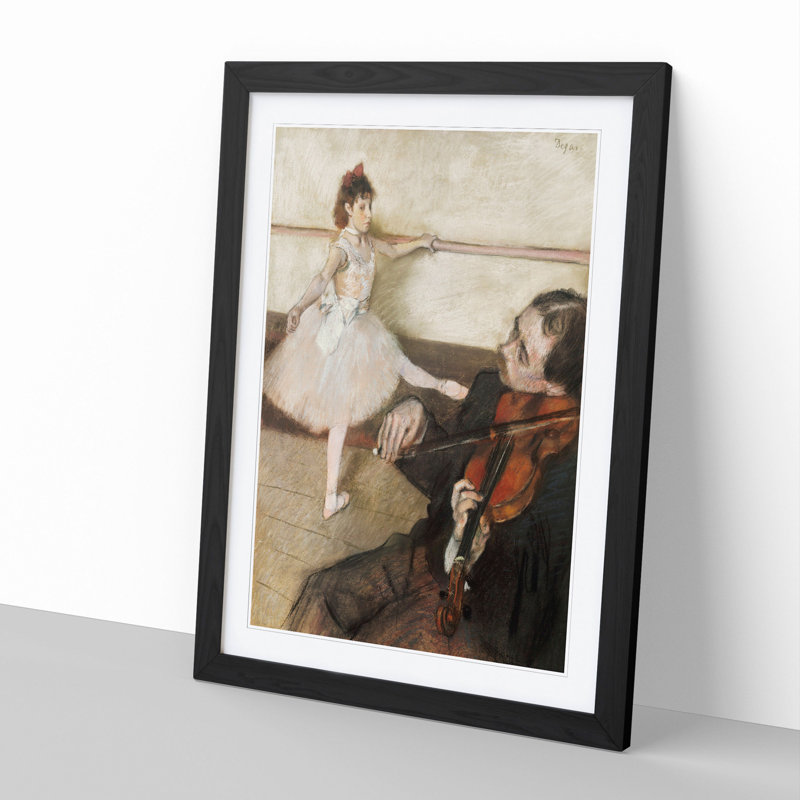 The Dance Lesson by Edgar Degas - Picture Frame Painting, 65cm H x 48cm W x 2cm D, Black Framed