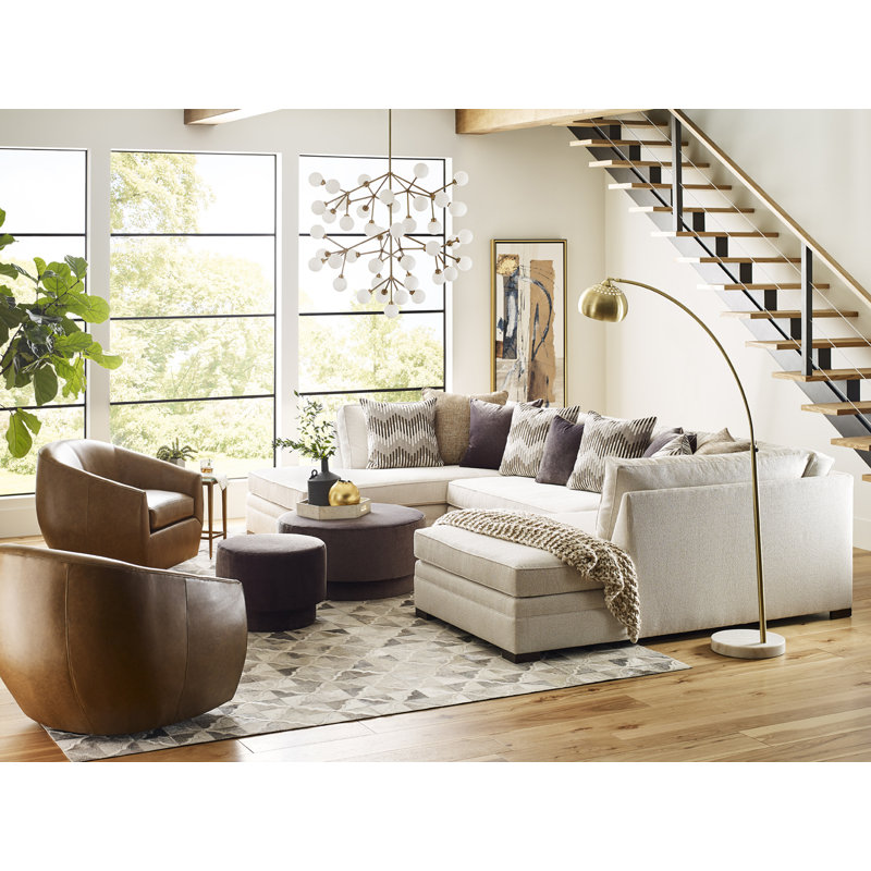 Leather Swivel Barrel Chair