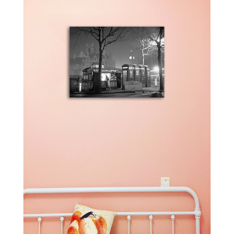 " Night Time Coffee ", 22" H x 28" W x 1.5" D, Wrapped Canvas