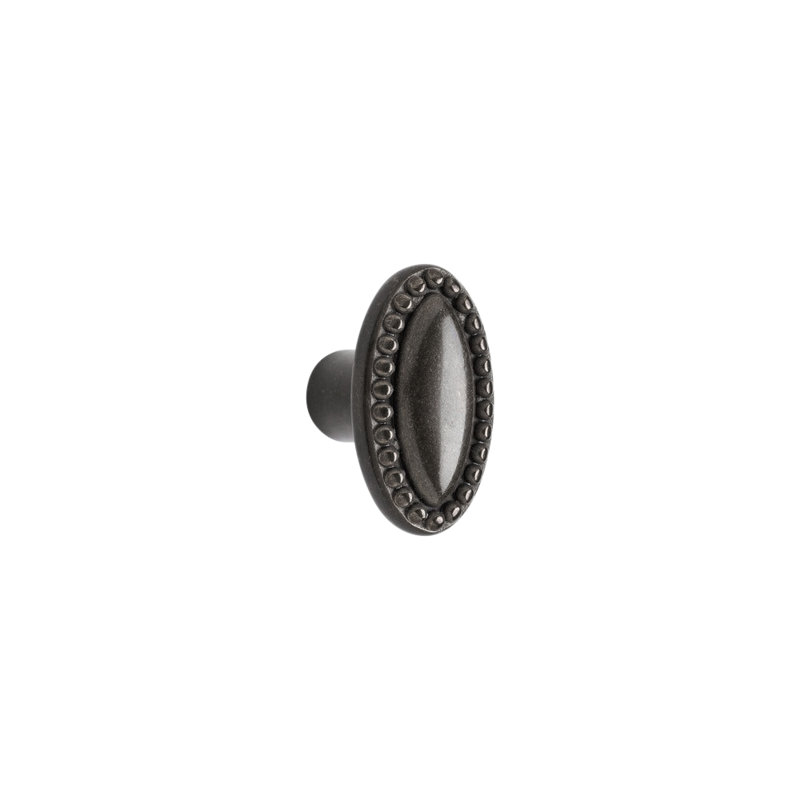Maddox Bronze Oval Knob, White Bronze Dark