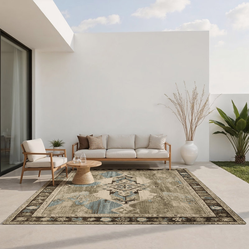 Tapis intérieur et extérieur Legacy Flourish, Rectangulaire 3 pi x 5 pi