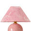 Lampe de table 11,81 po en forme de flocon de neige rose brillant avec abat-jour en tissu-636024537