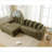 Sectional Sofas | L-Shaped 2-Piece Living Room Sofa, 3-Seat Corduroy Left Chaise, Easy Assembly, 8 Pillows, Sage Green |Green|Standard