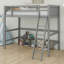 Lit mezzanine en bois massif avec échelle-1488533692