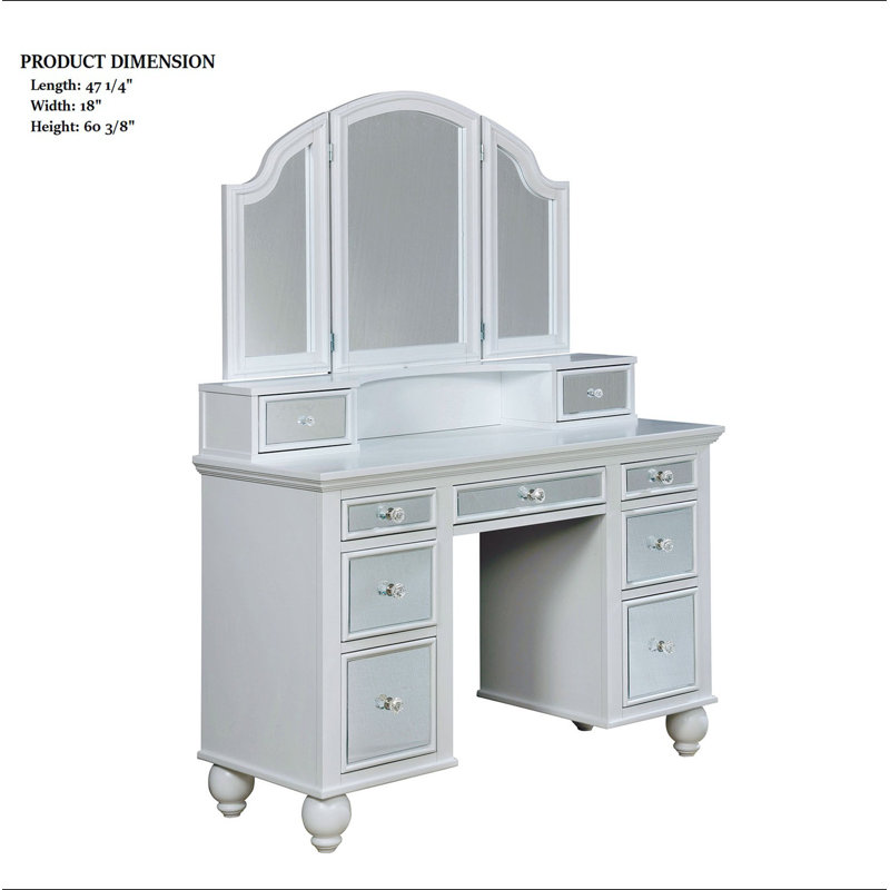 Ensemble de meuble-lavabo 1Pc avec tabouret à 3 tiroirs de rangement avec miroir