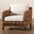 Benjiam Upholstered Seagrass and Mahogany wood Armchair