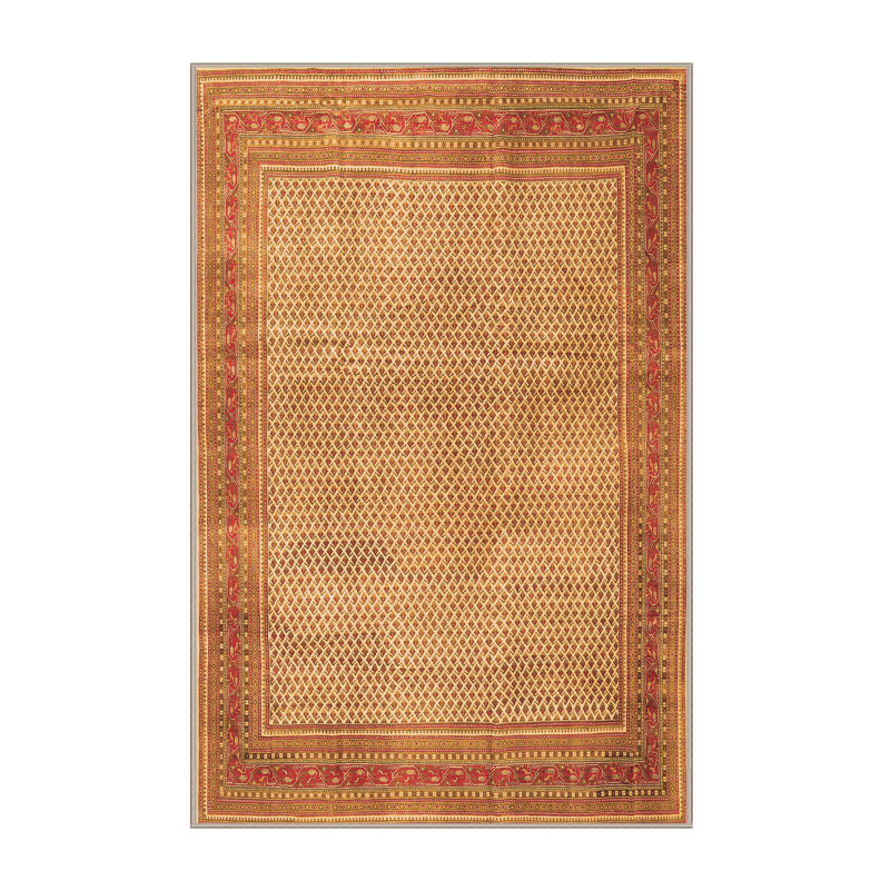 Tapis tissé à la machine en polyester / chenille Massouda de style sud-ouest en brun / orange / beige, Rectangle 2 pi x 3 pi