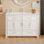 Meuble-lavabo de salle de bain avec lavabo en résine, armoire de rangement abondante - 4 portes à fermeture douce et 4 tiroirs