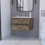 Meuble-lavabo mural pour salle de bain Alma, brun foncé / blanc
