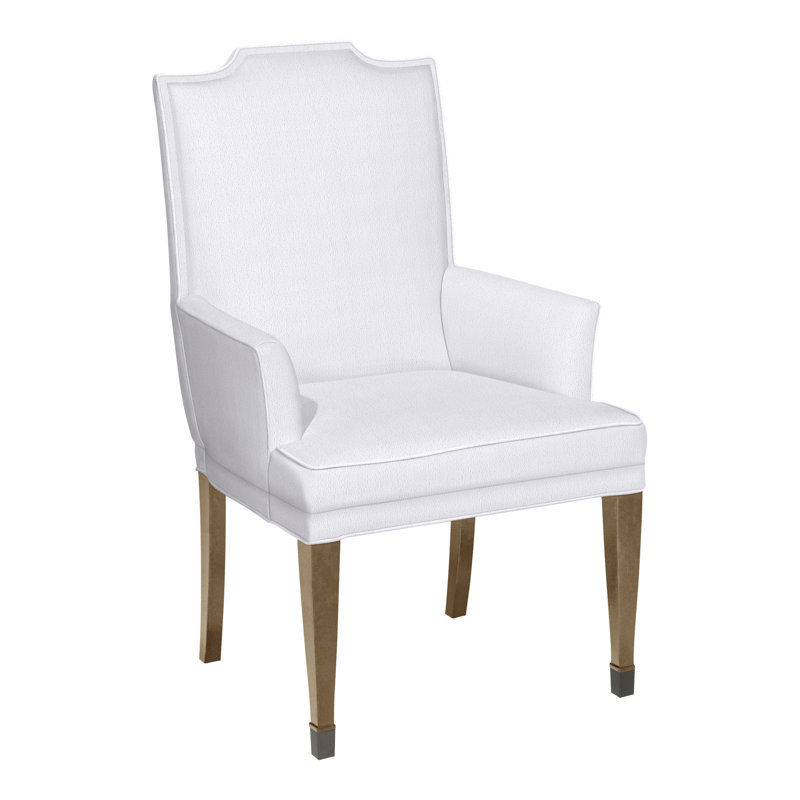 Travis By Michael Weiss Upholstered Arm Chair, No, Navada Snow, Hampton