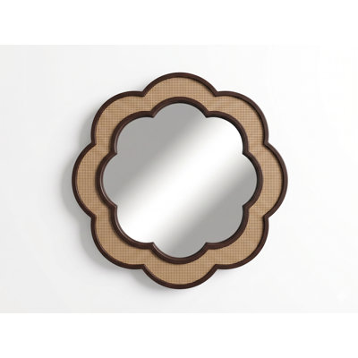 Raffea Scalloped Tan Accent Mirror