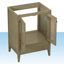 Base de meuble-lavabo simple 23,6 po seulement en brun