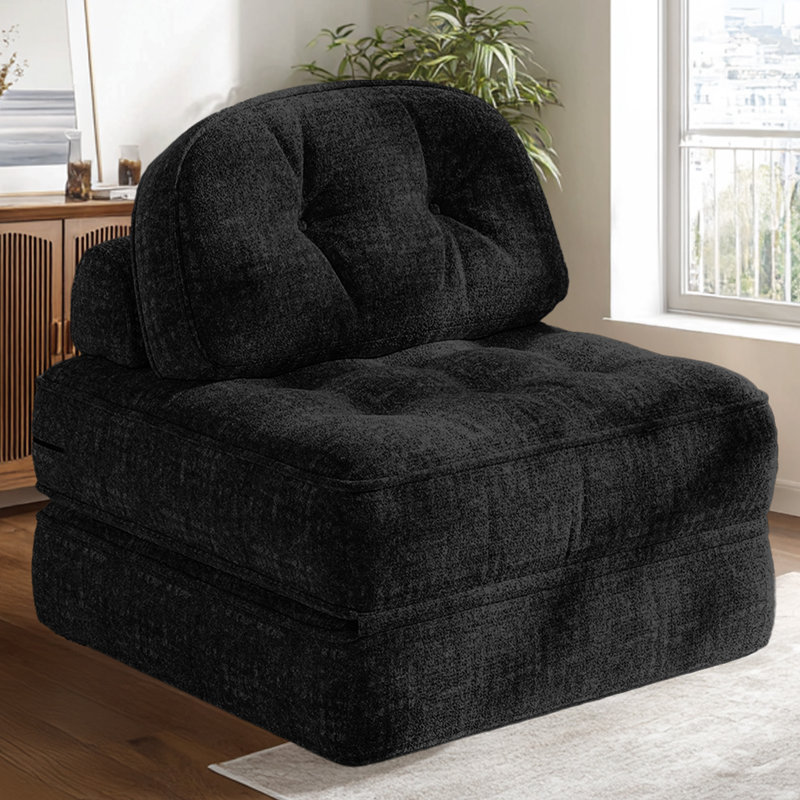 Folding Sofa Bed with Pillow, Convertible Comfy Couch Bed for Adults, Modern Velvet Design for Apartment Living Room and Bedroom, Single Size