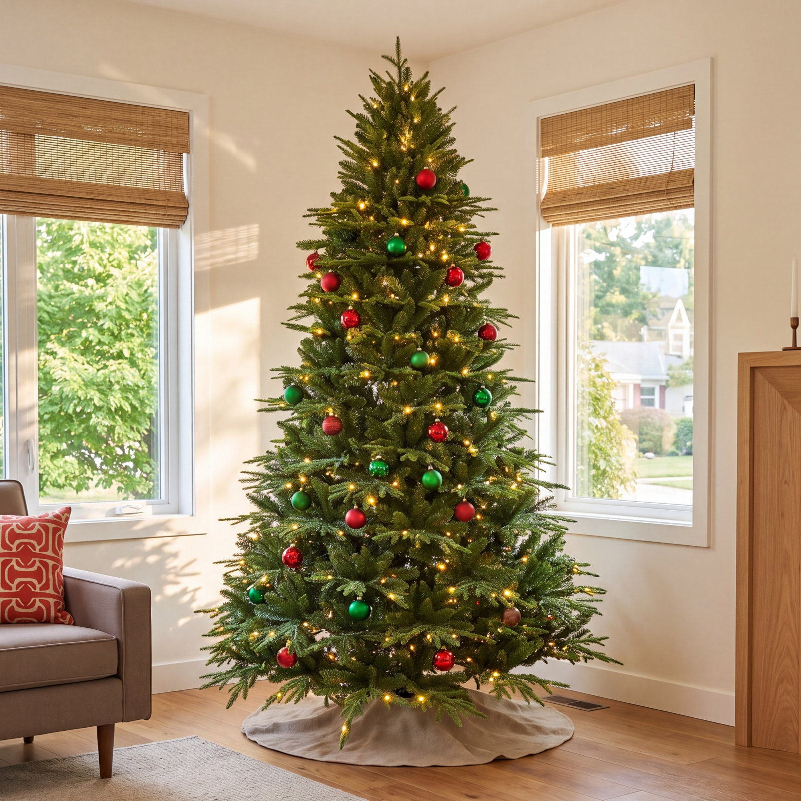 Minerva Pre-Lit Spruce Christmas Tree, 6.5' H