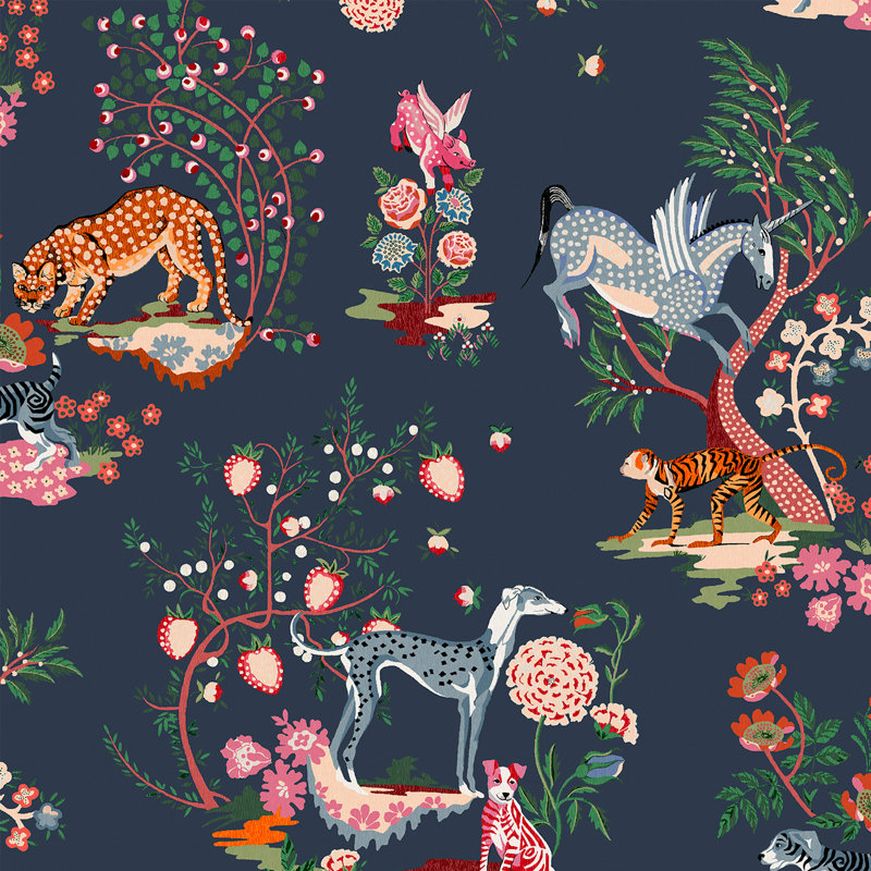 Cath Kidston Painted Kingdom Navy, Blue