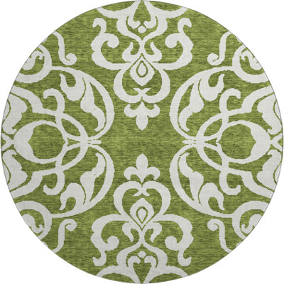 Premium Machine Washable Prisco Green Rug