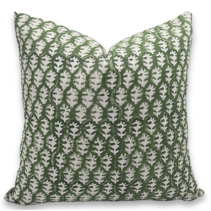 Housse de coussin imprimée à la main, rustique moderne, housse de coussin imprimée à la main en lin, housse de coussin imprimée texturée, housse de coussin imprimée à la main contemporaine, (Wjeer)
