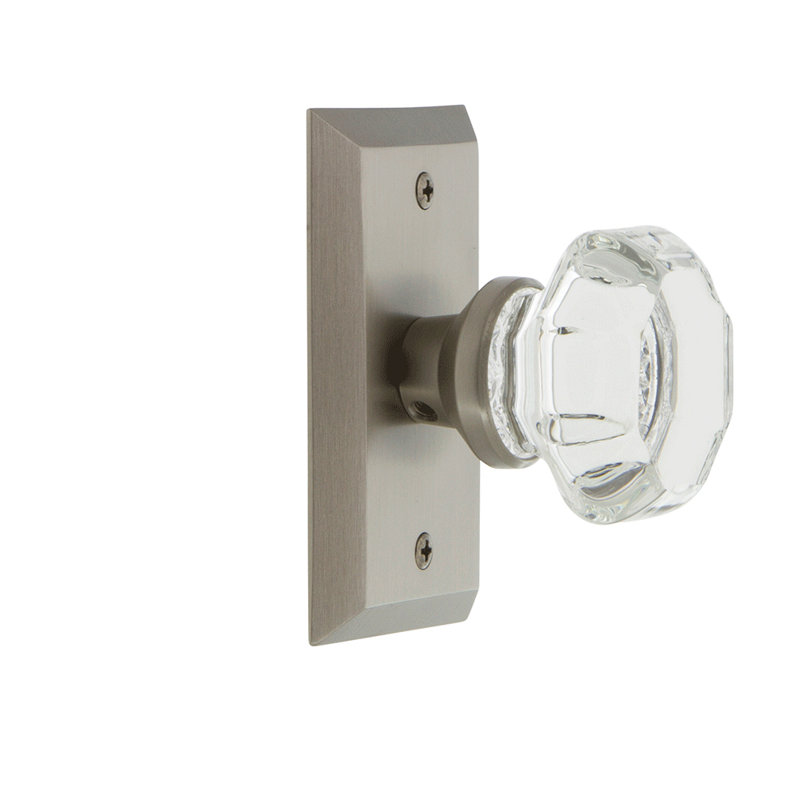 Studio Plate with Waldorf Door Knob, Satin Nickel