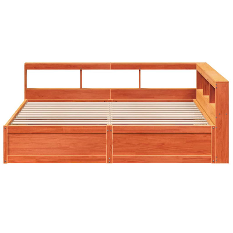 Solid Wood Storage Bed, Wax Brown, Super King (6')