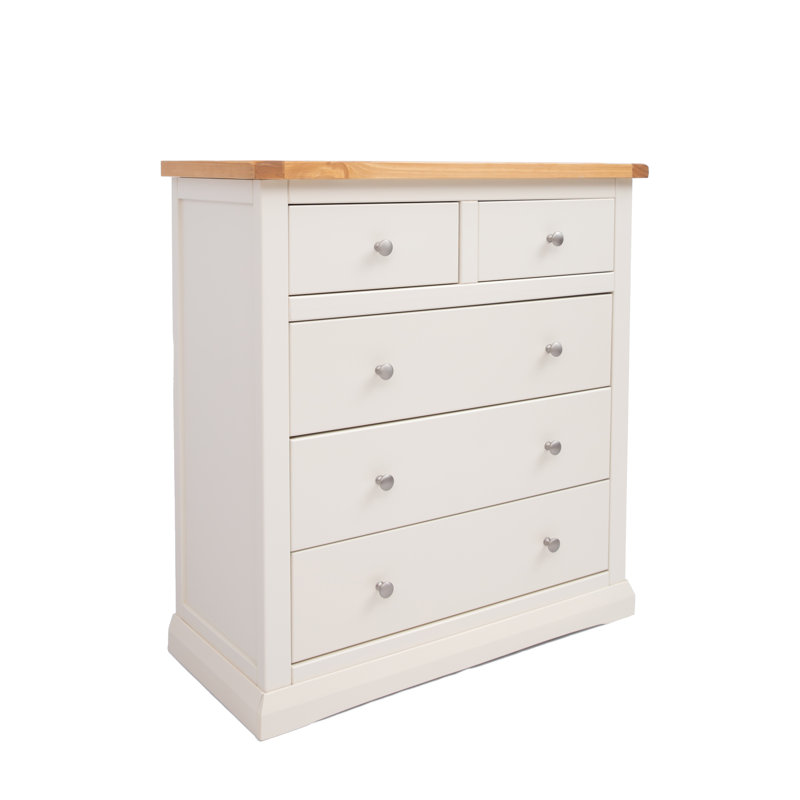 Netherton 90cm W 5 - Drawer Chest of Drawers, White