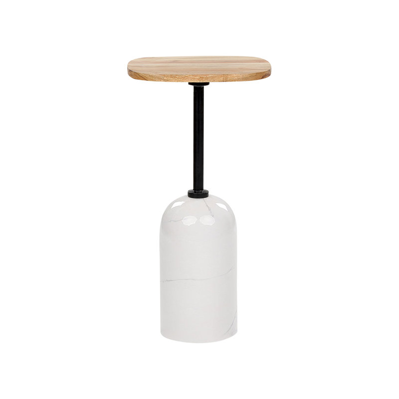 Crystalynn Pedestal End Table, White