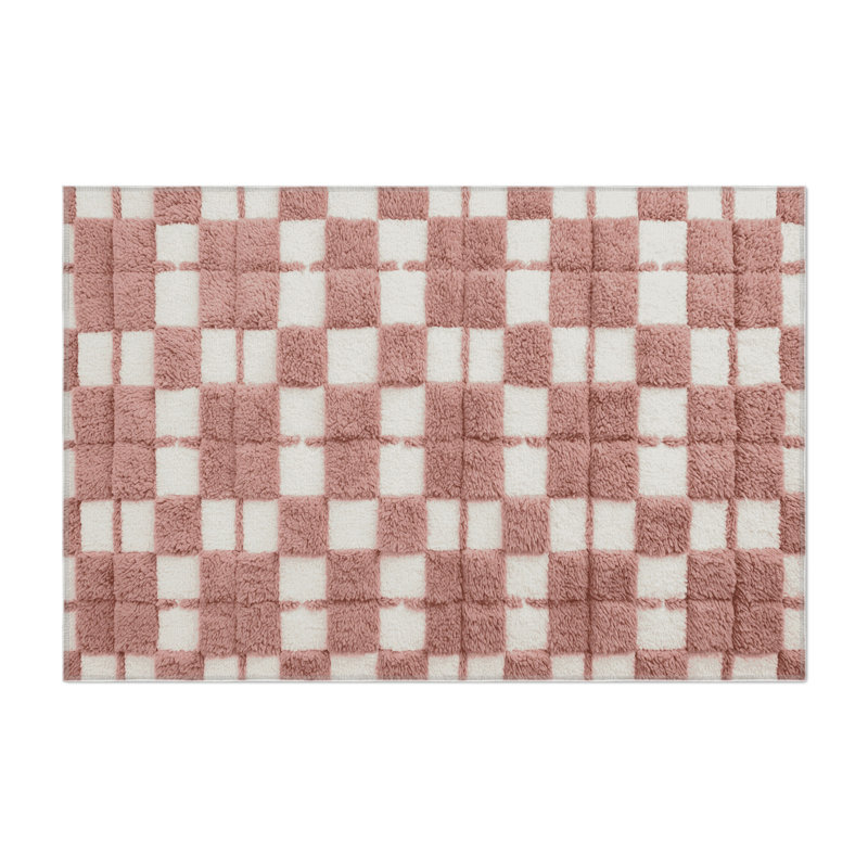 Tapis d'intérieur et d'extérieur à carreaux brun, Rectangle 5 pi x 7 pi
