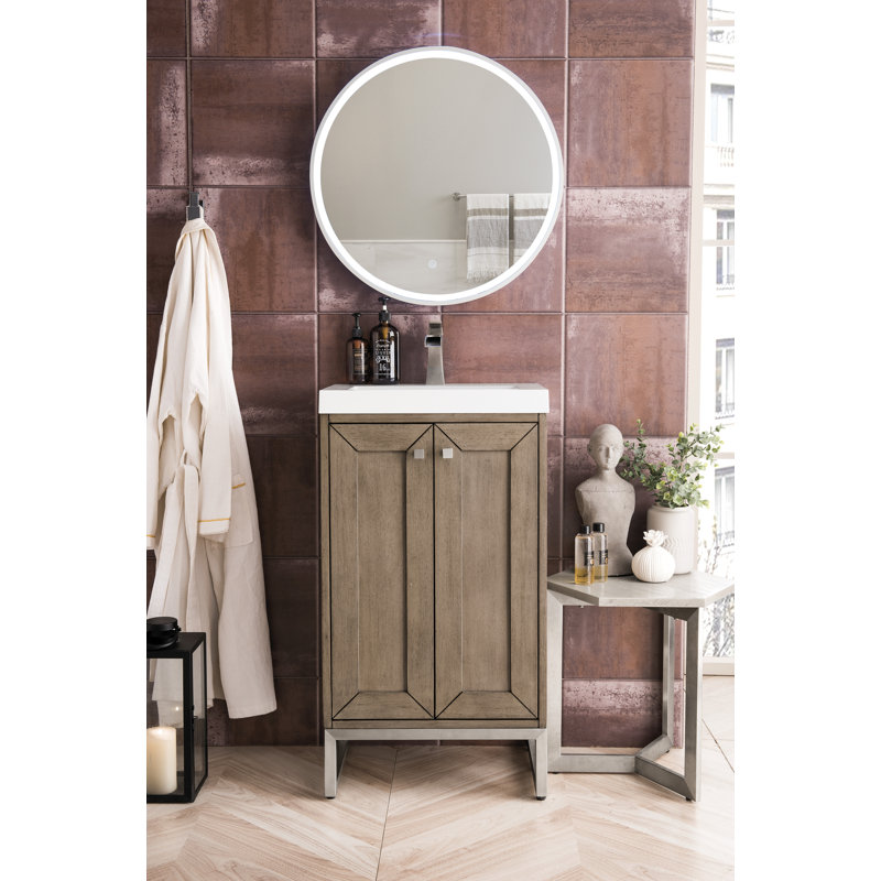 Chianti 20'' W Single Vanity, Brushed Nickel, Walnut Whisper