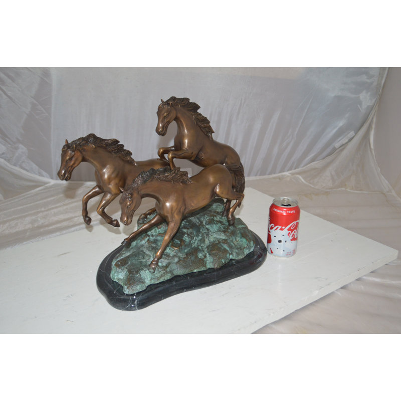 Jakarta Three Horses Running Figurine