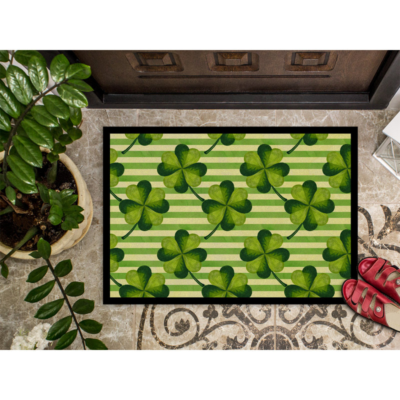 Tapis d'entrée antidérapant Adrienn Shamrock, Rectangle 2 pi x 3 pi