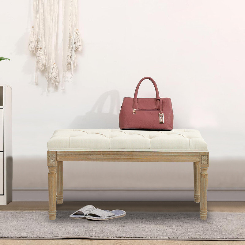 Banc en bois Bellingen, Beige