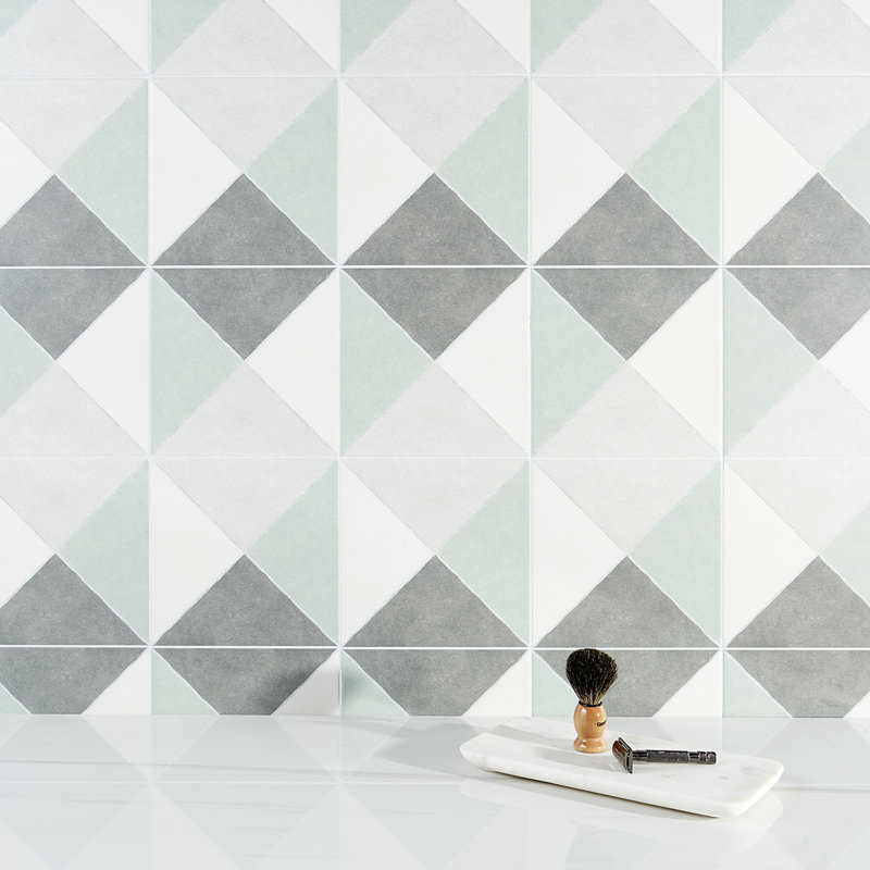 Ava Diagonal 9" x 9" Porcelain Tile (10.76 sq. ft./ Case), Sage