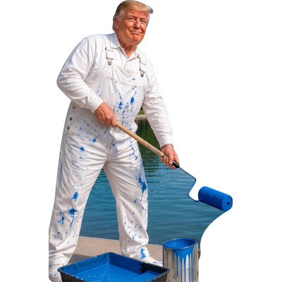H38320 Donald Trump Lincoln Memorial Reflecting Pool Paint Cardboard Cutout Standee Standup