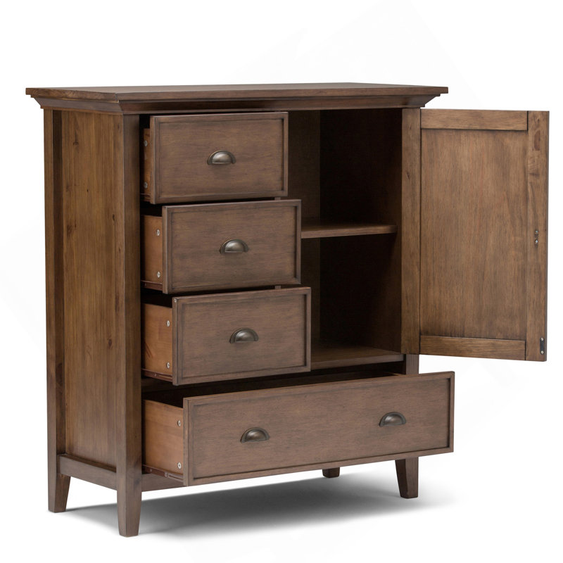 Redmond - Medium Storage Cabinet - Rustic Natural Aged Brown, Dark Brown