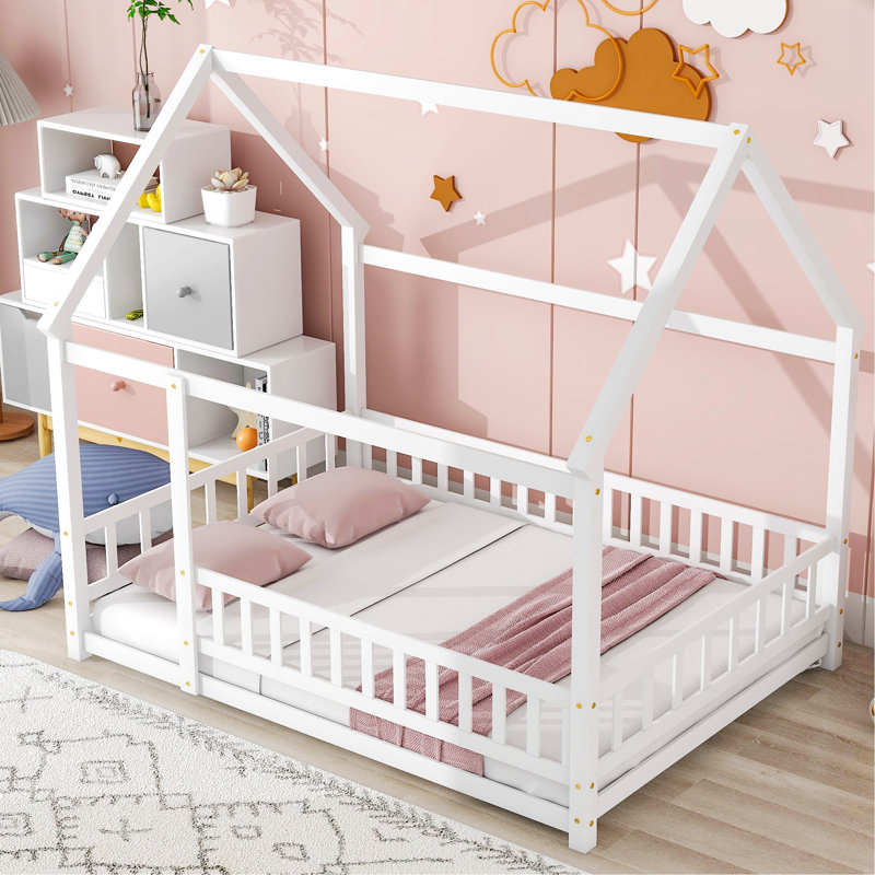 Lit plateforme Bayze, Blanc, Double