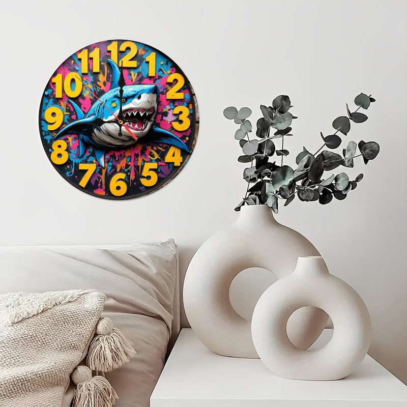 Shark Wall Clock Art